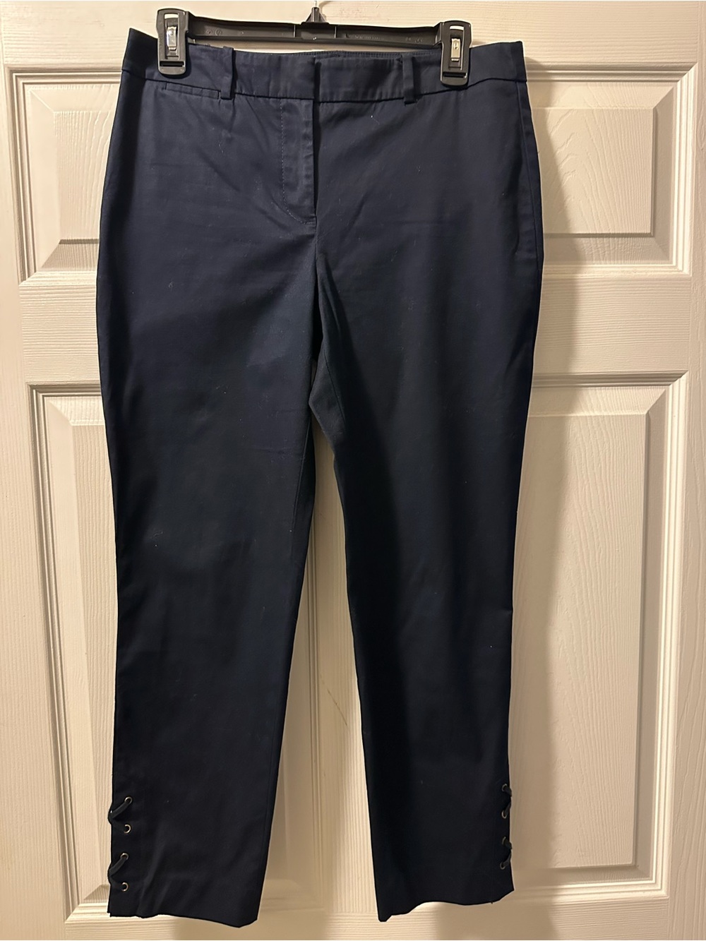 Women's Talbots Navy Crop Pants with Ankle Detail - Size 4